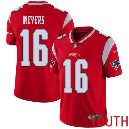 New England Patriots Football #16 Inverted Legend Limited Red Youth Jakobi Meyers NFL Jersey